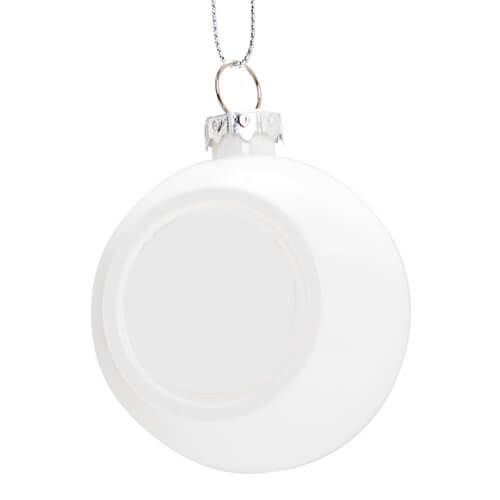 Karácsonyfa csecsebecse Ø 6 cm szublimációhoz - fényes fehér