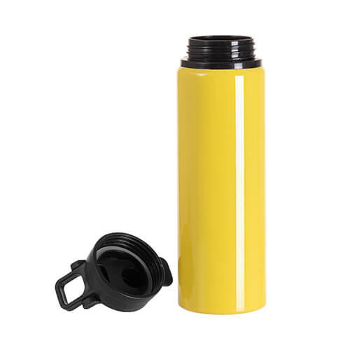 Aliumininis vandens butelis 750 ml su plastikiniu dangteliu ir sublimacine rankena - sidabrinis