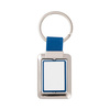 Porte-clés rotatif pour clés à sublimation - rectangle sur lanière bleue