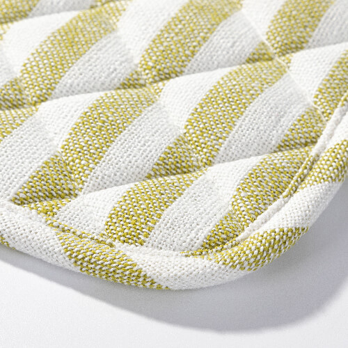 Kitchen mat 20 x 20 cm cream with light green stripes for sublimation