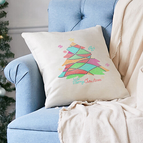 Lámina con zirconia cúbica para transferencia térmica - árbol de Navidad