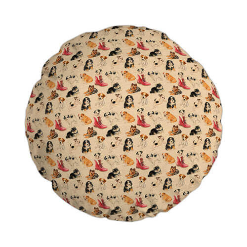 Ø 60 cm linen cover for sublimation printing - Dogs