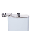 Flasque en métal 240 ml avec un couvercle en cuir blanc pour la sublimation