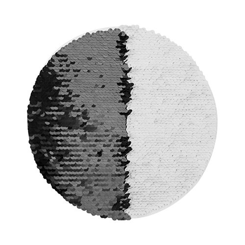 Tweekleurige pailletten voor sublimatie en textieltoepassing - zwarte cirkel Ø 19 op witte achterkant