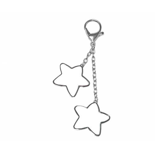 Metalni privjesak za ključeve s dvije zvjezdice za tisak sublimacijskim termalnim transferom