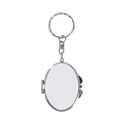 Keyring with a lockable sublimation mirror - oval