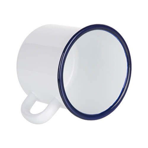 Emaille mok 500 ml met marineblauwe rand Thermische Sublimatie overdracht