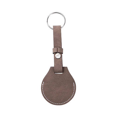 Leather key ring with belt / AirTag case for sublimation - gray