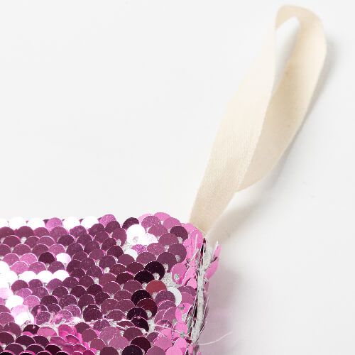 Bas de Noël à sequins rose pour sublimation