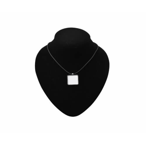 Necklace rectangular pendant with rubber string Sublimation Thermal Transfer