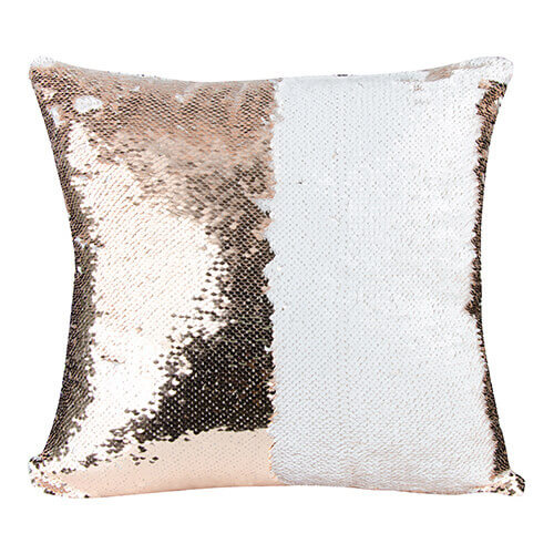 40 x 40 cm pillowcase with two colour of sequins for sublimation printing – champagne