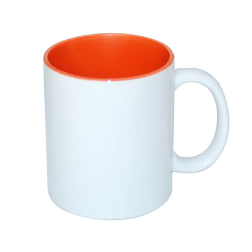 Mugg A + 330 ml med orange insida Sublimation Thermal Transfer