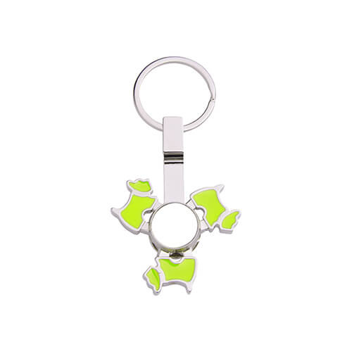 Metal keyring - spinner for sublimation - Dog - green