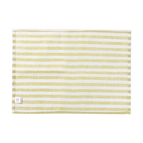 Bordskåner i hør 50 x 35,5 cm cremefarvet med lysegrønne striber til sublimering