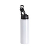 Aluminum water bottle 750 ml with plastic lid with handle for sublimation - white
