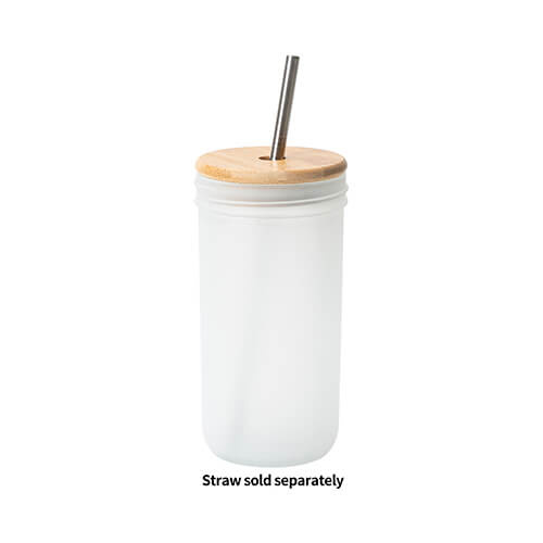 650 ml Mason Jar glazen mok met bamboe schroefdop voor sublimatie