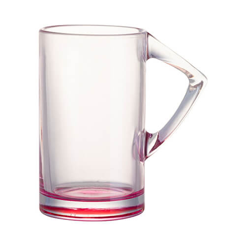400 ml steklen kozarec s trikotnim ročajem za sublimacijo - roza dno