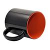 Mug magique 330 ml noir avec intérieur orange Sublimation Transfert Thermique