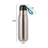 Vattenflaska - 500 ml dryckesflaska med handtag - en sublimeringslinje - silver