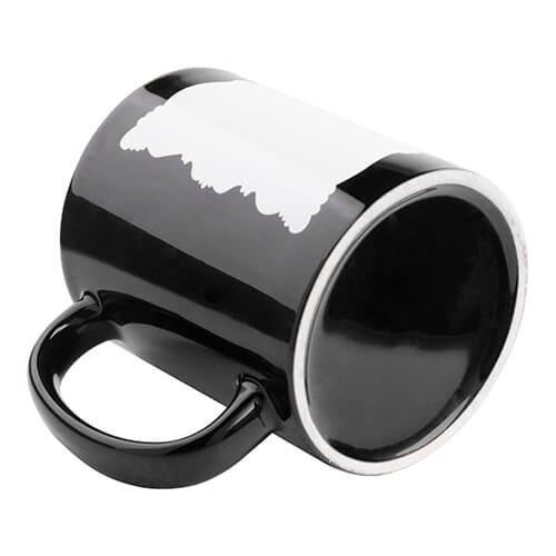 Mok 330 ml met frame voor sublimatie - zwart