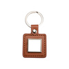 Porte-clés cuir métal pour sublimation - carré - marron