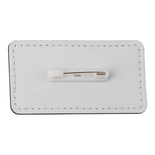 Identyfikator skórzany 8,2 x 4,4 cm do sublimacji - biały