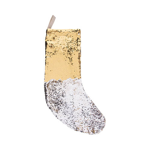 Christmas stocking with sequins for sublimation - gold