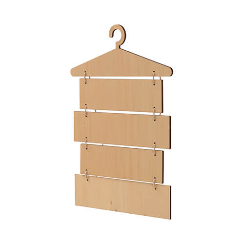 Vijf hangende multiplex frames voor sublimatie - hanger