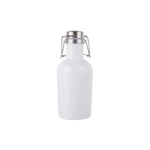 Growler - kovová pivová fľaša 1000 ml na sublimáciu - biela