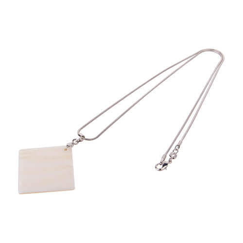 Schelp hanger aan ketting voor sublimatie - vierkant