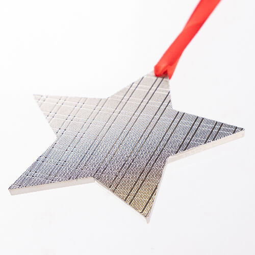 Etichetă metalică pentru pom de Crăciun pentru sublimare - stea
