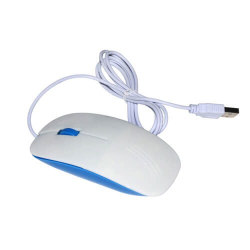 Souris d'ordinateur optique avec fil 3D bleue Sublimation Transfert Thermique