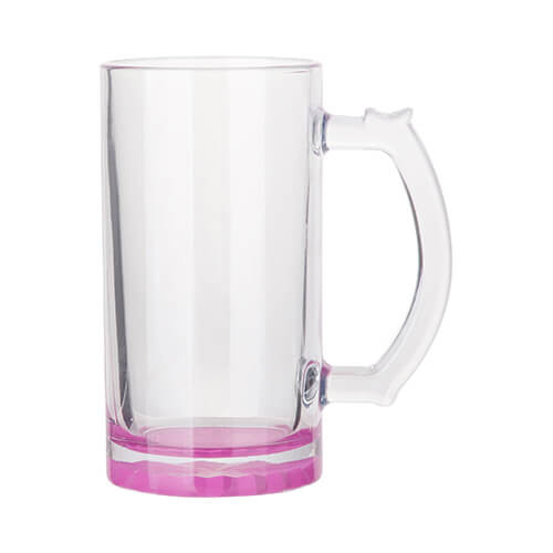 Taza de vidrio para sublimación, fondo violeta 470 ml