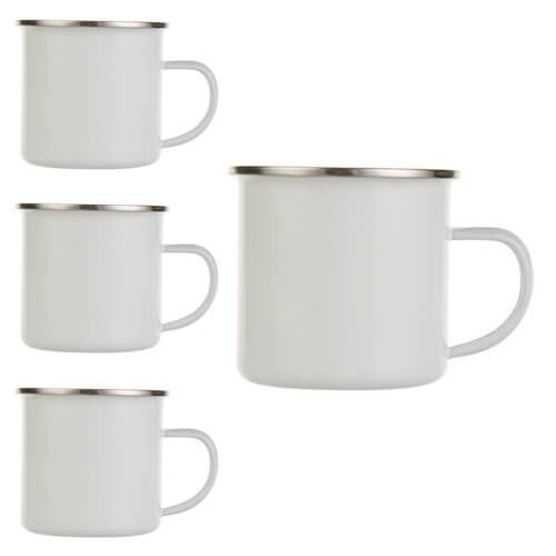 Sæt med 4 emaljekrus 360 ml til sublimering