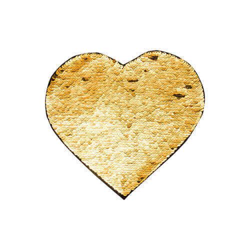 Tweekleurige pailletten voor sublimatie en textieltoepassingen - goud hart 22 x 19,5 cm