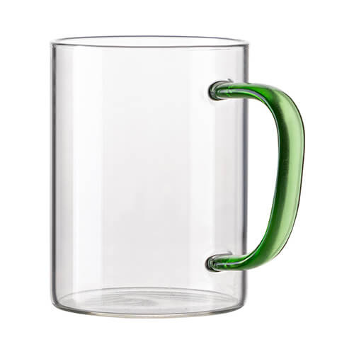 Sticlă 450 ml cu mâner verde deschis pentru sublimare