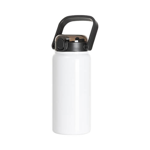 Rejseflaske i rustfrit stål på 1250 ml med sublimeringshåndtag - hvid