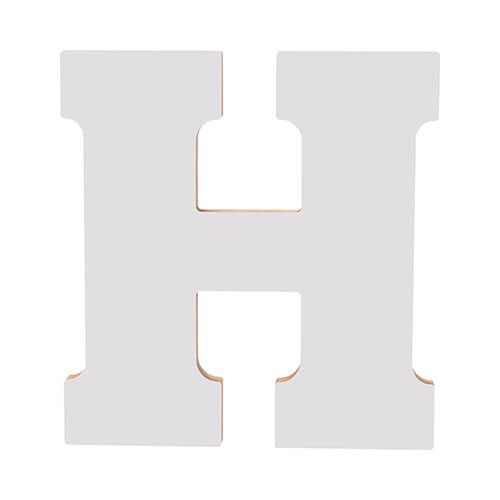 Dekoratív betű 25 cm MDF-ből, szublimációhoz - H