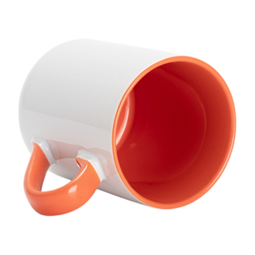 325 ml sublimation mug - with orange interior and handle