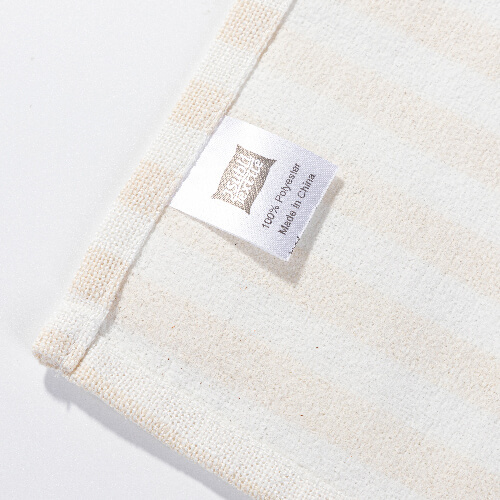 Canvas table mat 45 x 40 cm cream with yellow stripes for sublimation