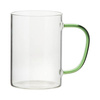 Glass with a light green handle for sublimation 360 ml