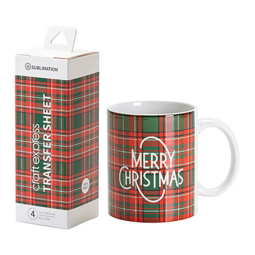 Överföringsark Xmas Plaid 1 - 30,5 x 11,4 cm - 4 st.