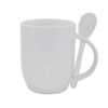 Vit mugg med sked JS Coating Sublimation Thermal Transfer