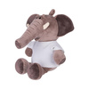 Plush elephant 22 cm with a T-shirt for sublimation printing - dark brown