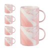 Set van 6 350 ml mokken voor sublimatie - roze marmer