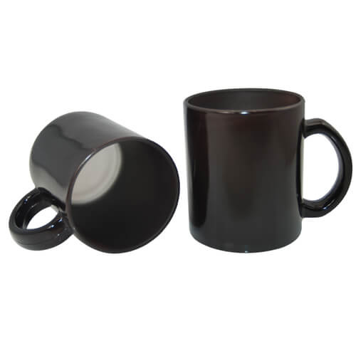 Taza mágica de vidrio negro 330 ml Sublimación Transferencia térmica