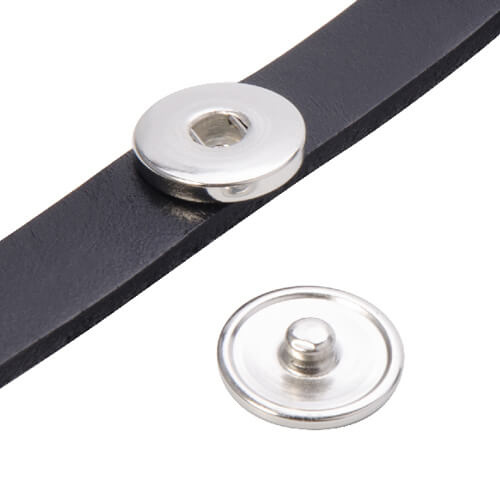 Leren armband met cirkel - zwart Sublimatie