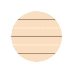 Στρογγυλή κορνίζα από κόντρα πλακέ, ριγέ, Ø 25,4 cm