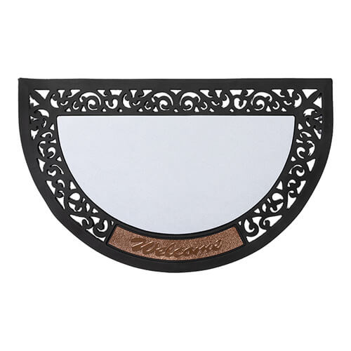 Paillasson semi-circulaire en PVC et feutre pour sublimation