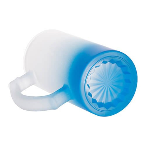 Mug en verre givré pour sublimation - bleu dégradé 470 ml